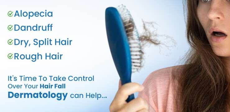 Dr. Parth Radhani providing hairfall and dandruff treatment at Cuticure Skin Clinic Vadodara near Vasna-Bhayli Main Road